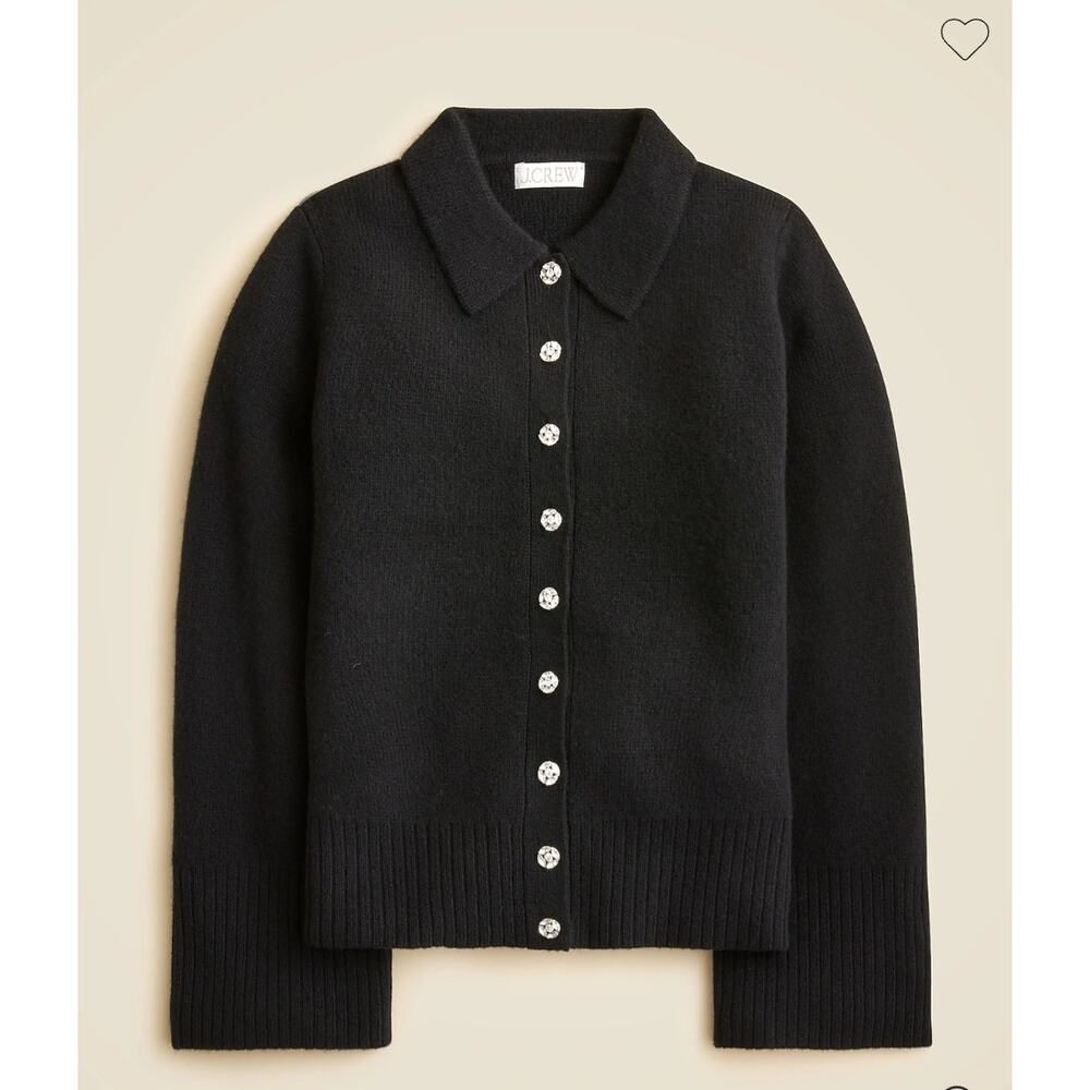 J Crew Milano-Stitch Cinched Waist Cardigan Embellished Buttons Women's Size M